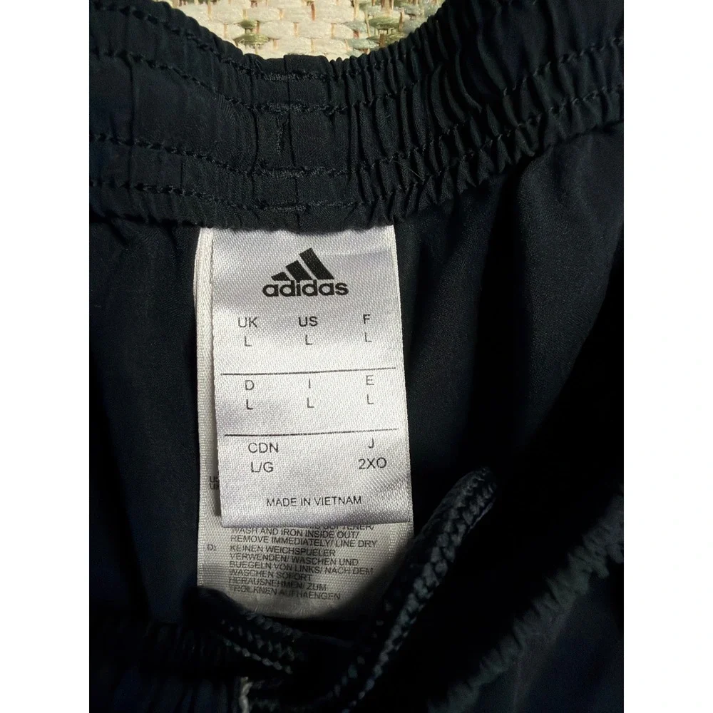 Adidas Mens Climalite Athletic Shorts Black White 3-Stripe Gym Running Large